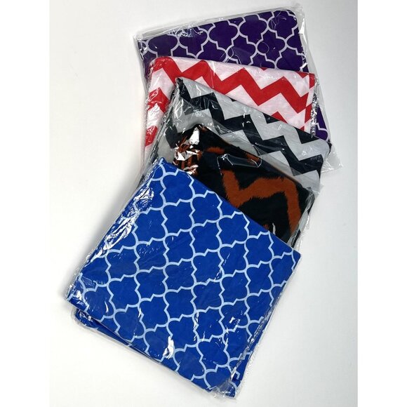 Lot 5 Lightweight Double-Sided INFINITY SCARVES Orange Blue Red Black Purple NIP - Picture 1 of 3
